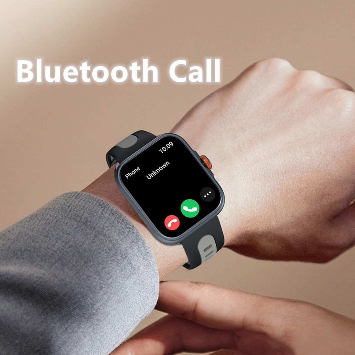 Smartwatch displaying an incoming Bluetooth call