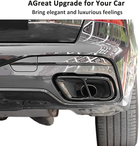 Miniatura 5 de YIWANG silenciador de escape de acero inoxidable con punta de cola de tubo de ajuste de la cubierta del marco 2 unids para BMW X5 G05 X7 2019 2020