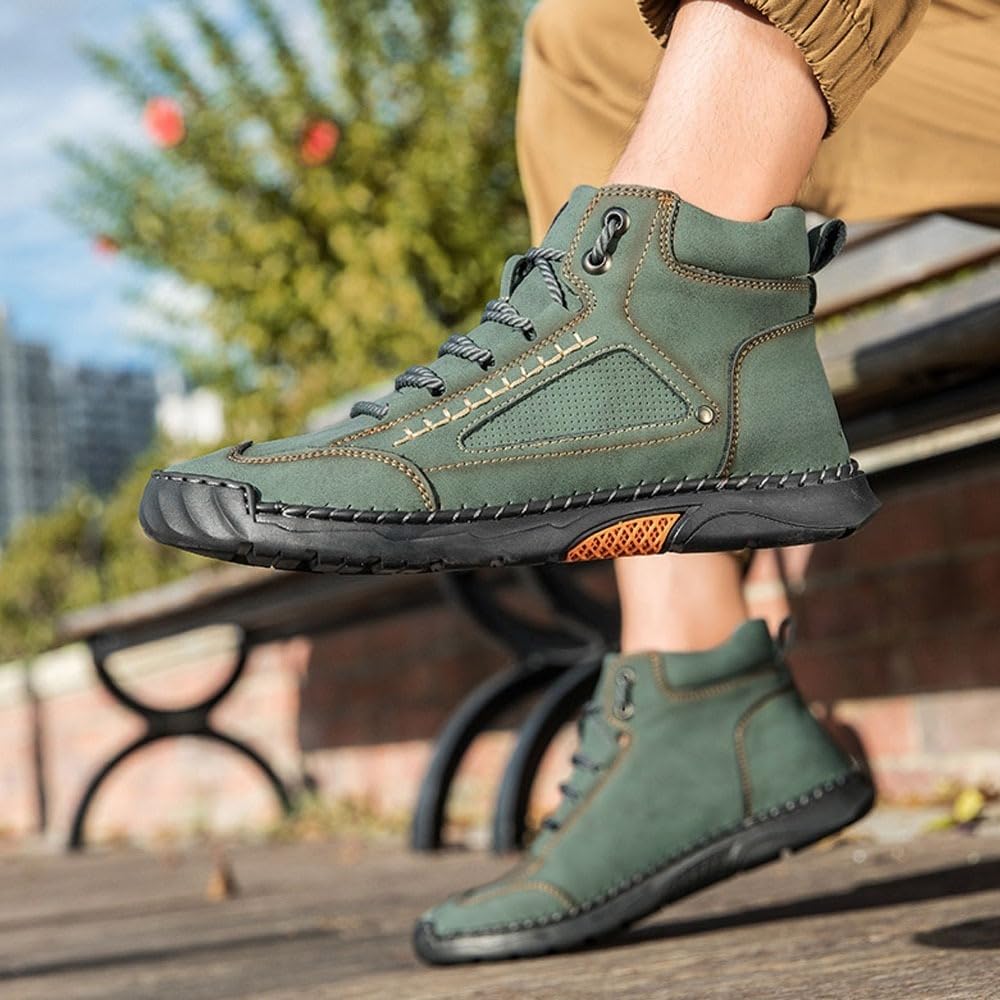 Botas ortopédicas cómodas de cuero para hombre hechas a mano