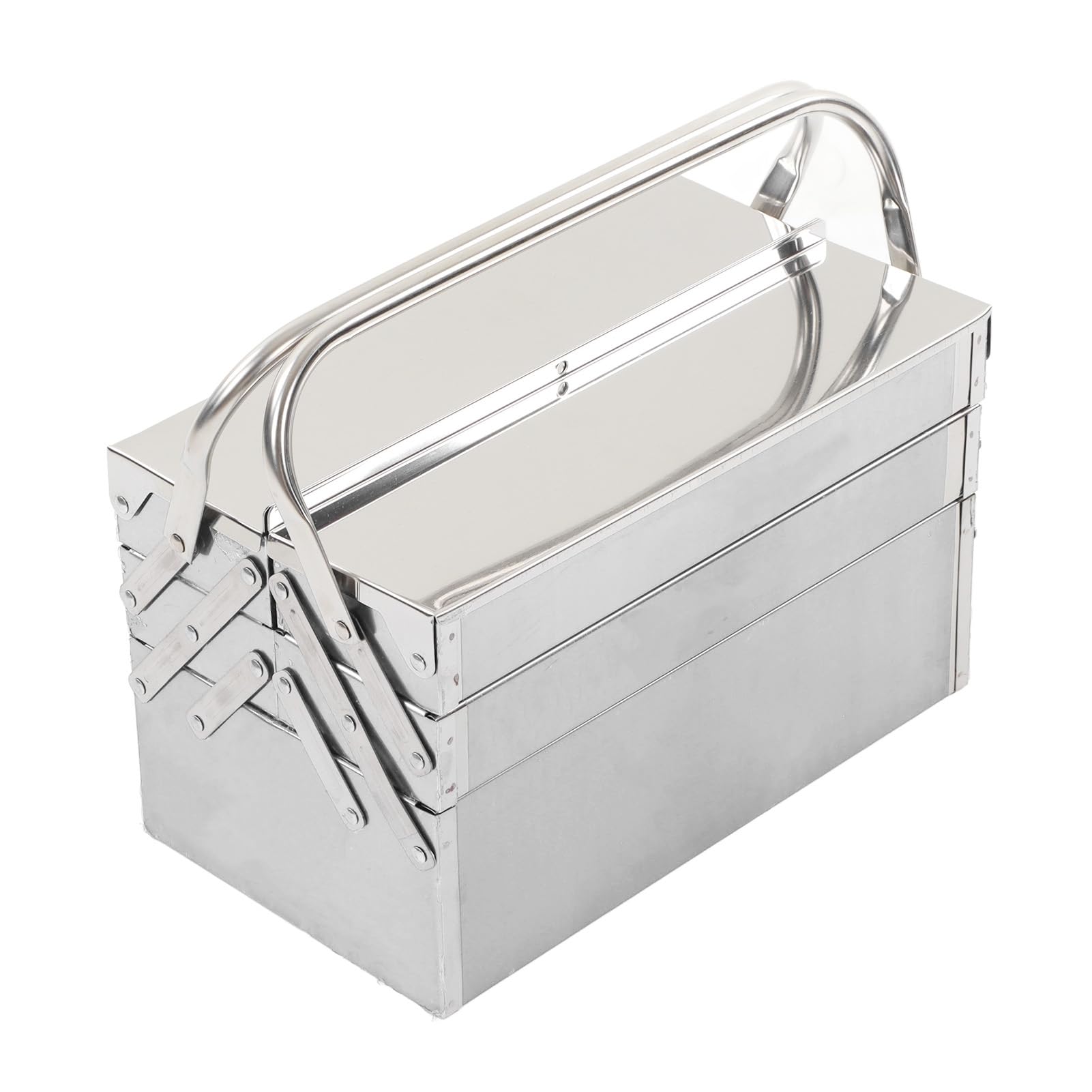 Cuifati Cantilever Tool Box, Cassetta Portautensili in Acciaio Inox 3 (420) | Scatola portautensili pieghevole in metallo, organizer portatile per la manutenzione automatica, con design antiruggine per