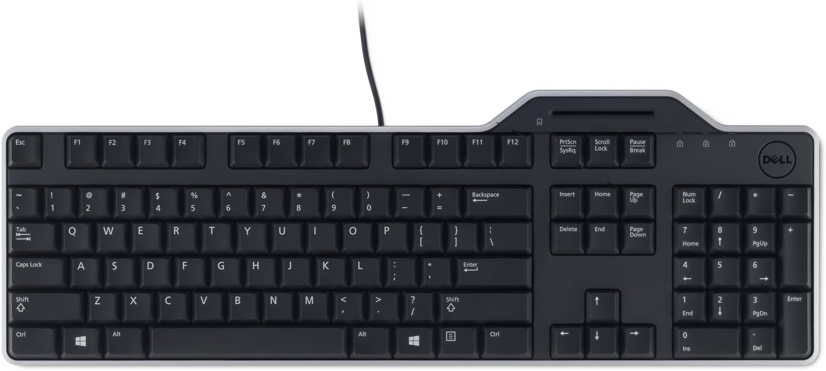 KB813 Black USB English Keyboard with Smart Card Reader-3WPNC