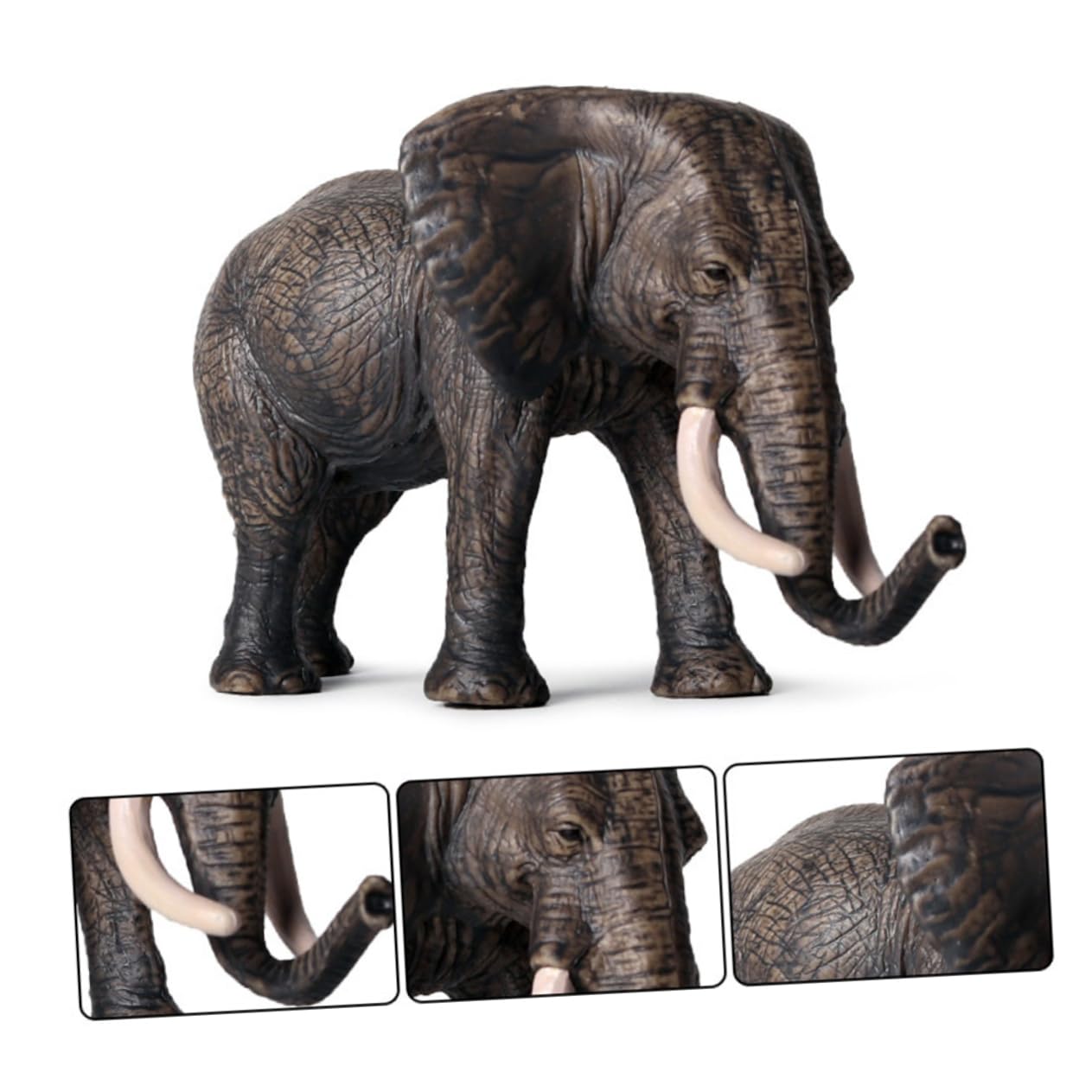 KOMBIUDA Modelo de Elefante de Simulación 4 Piezas PVC Negro | Figuras Creativas y Realistas, Juego de Grupo Salvaje, 1 Set para Niños