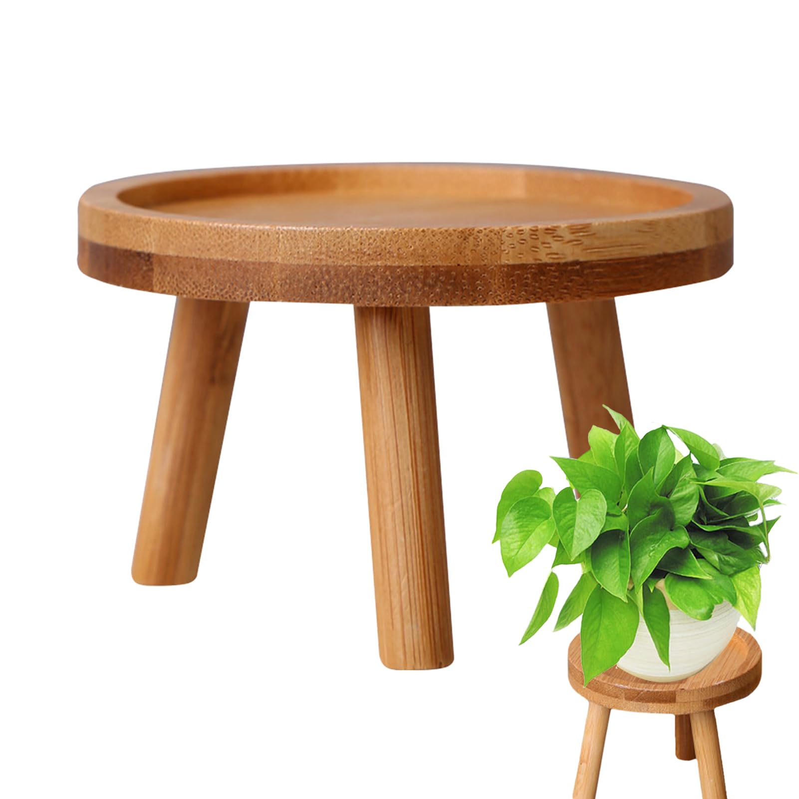 Mini sgabello in legno, supporto per esposizione, mensola per piante in vaso, piante grasse bonsai, supporto per vasi di grano di legno, supporto per vasi (legno naturale S