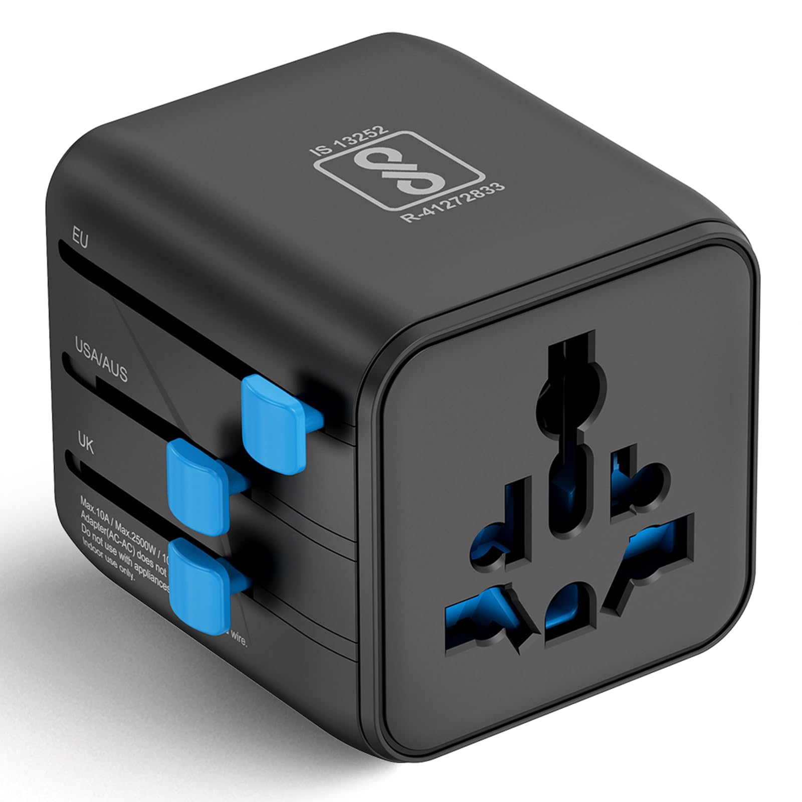 Ceptics 2 in 1 Universal Travel Adapter – International Plug Adapter for Phones, Tablets, Cameras – Compatible with UK, Europe, Australia, India & More