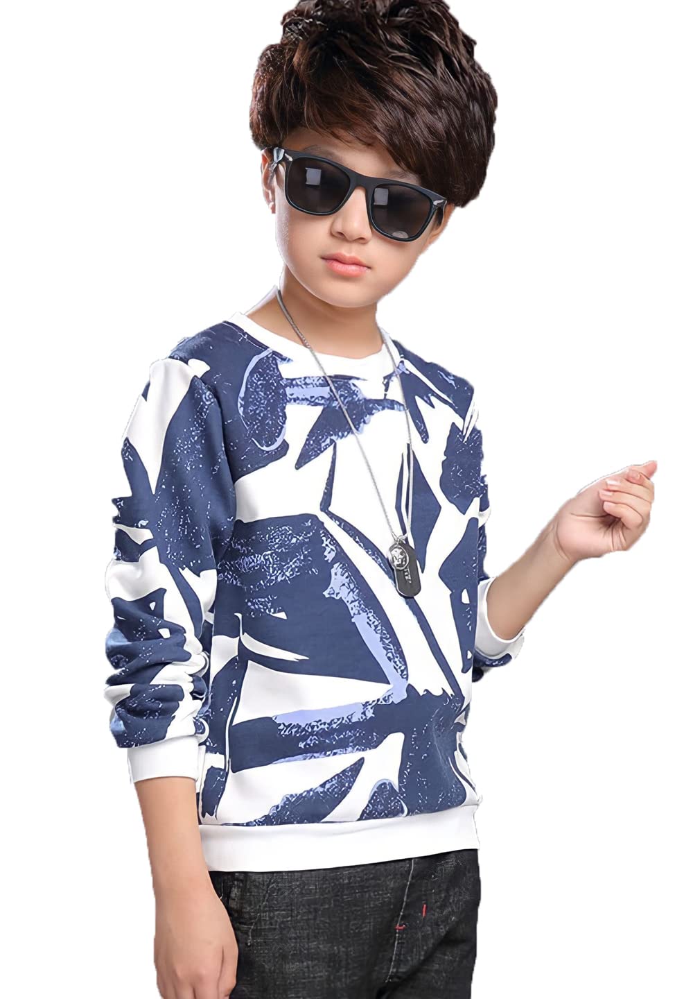 FORCE Boy's Stylish Cotton Full Sleeve Round Neck T-Shirt Multicolor