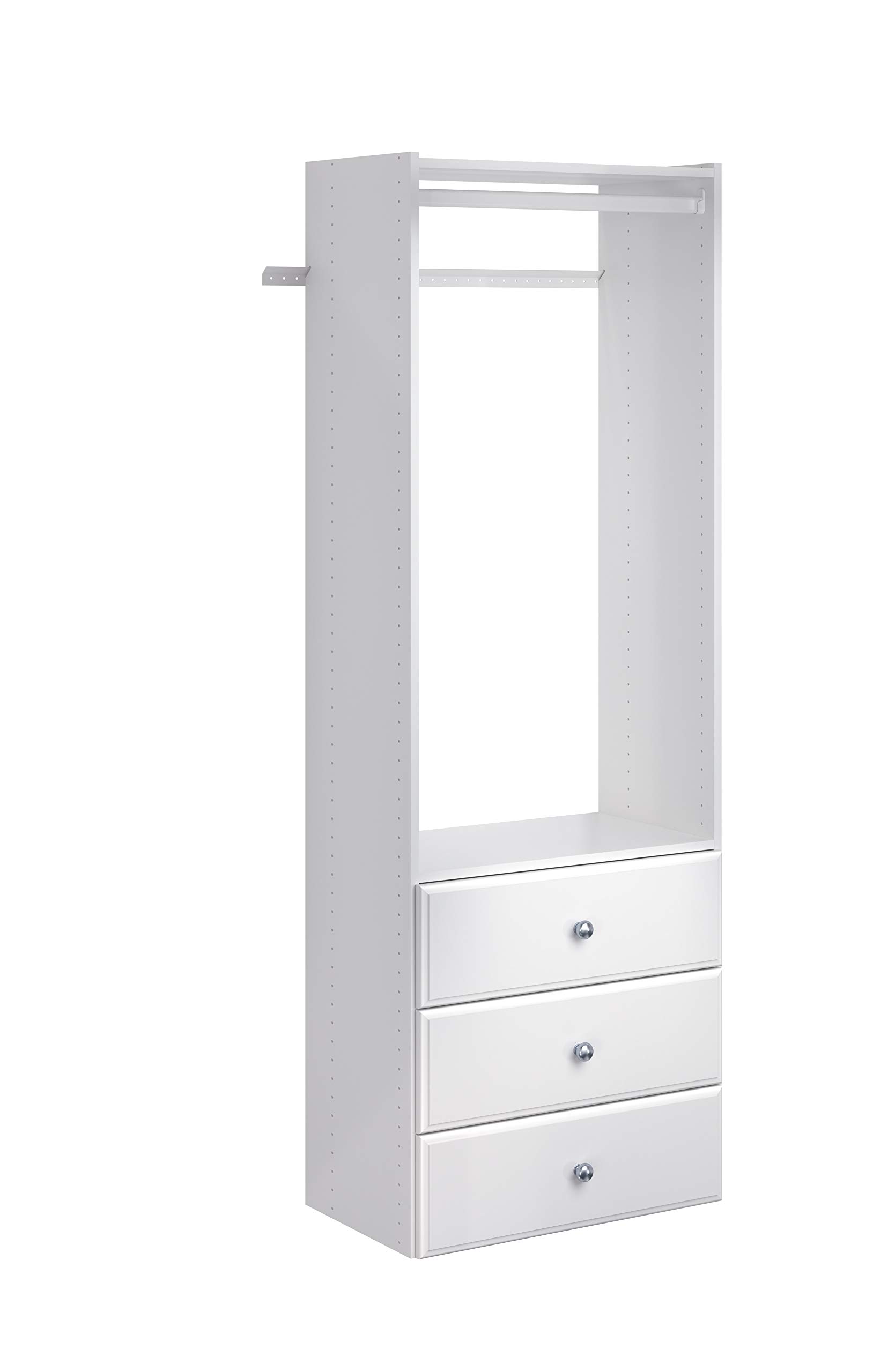 Easy Track PH32-WH Elite Tower Kit-Hidden Storage, Adjustable Closet Organizer, White