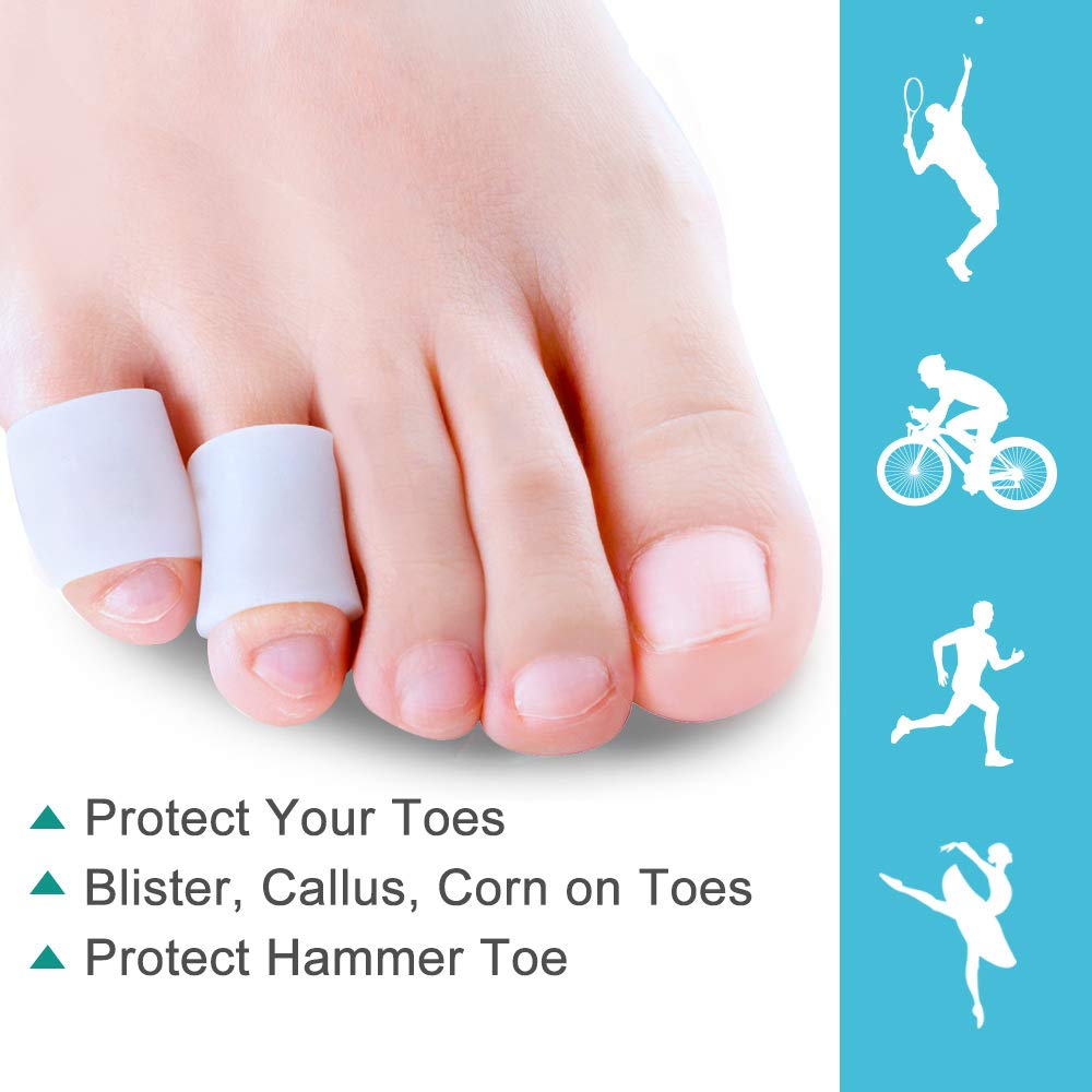 Povihome Gel Toe Protector, Toe Sleeves for Blister, Sore Corns, Prevent Friction from Shoes (3