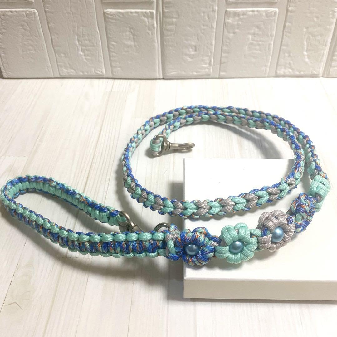 愛犬用カフェリード】パラコードでハート編み/ラブラブ編み。災害時や