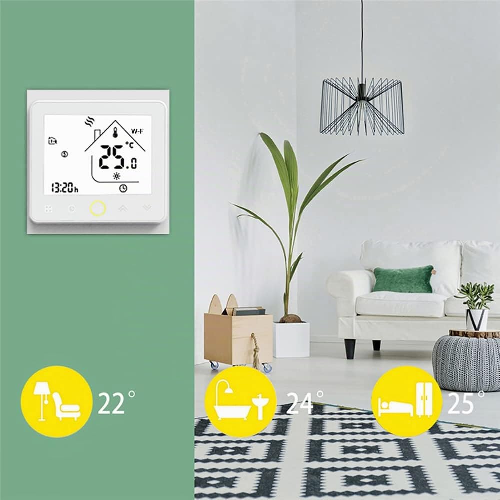 Termostato WiFi per Caldaia a Gas - Thermostat Intellight Programmabile, Supporto App/Controllo Vocale, Compatibile con Alexa/Google Home, 5A, GC