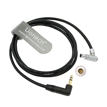 Uonecn ARRI Alexa mini Camera Cable FHG.00B 5 pin Male to Right Angle 3.5mm TRS Audio Cable