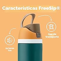 Vista 3 de Botella de agua aislada de acero inoxidable Owala FreeSip con pajita para deportes, viajes y escuela, sin BPA, botella de agua deportiva de 40 oz