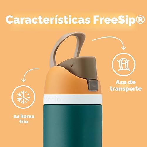 Miniatura 3 de Botella de agua aislada de acero inoxidable Owala FreeSip con pajita para deportes, viajes y escuela, sin BPA, botella de agua deportiva de 40 oz,