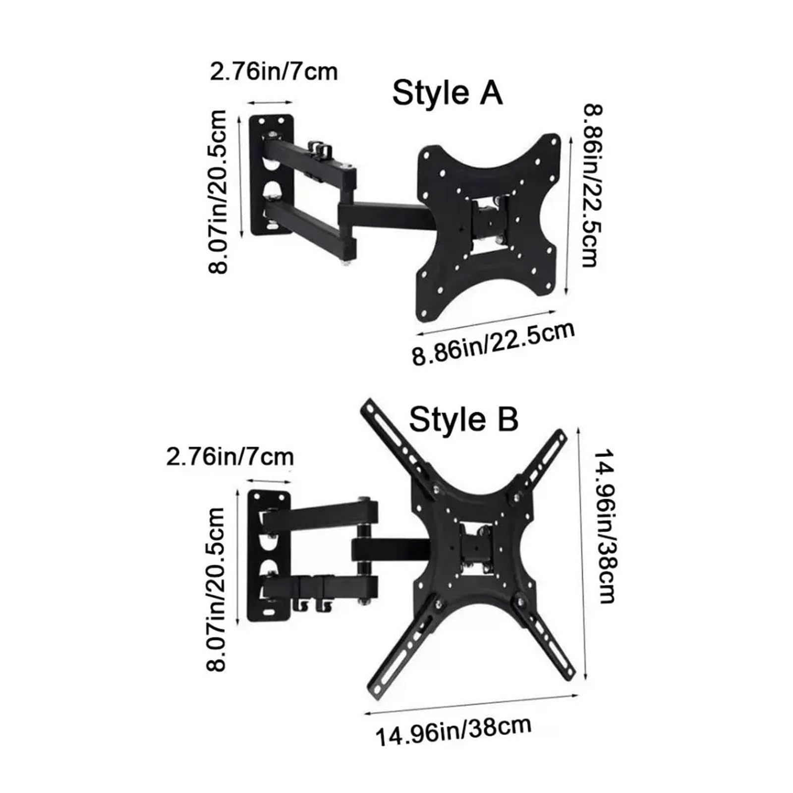 Staffa da parete for monitor TV regolabile a sbalzo | Struttura a sbalzo, braccio estensibile, rotazione inclinata, resistente(Style B)