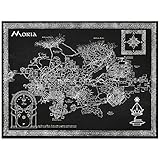 Inked and Screened Sci-Fi & Fantasy Design Art Poster, Moria Map, Chalkboard