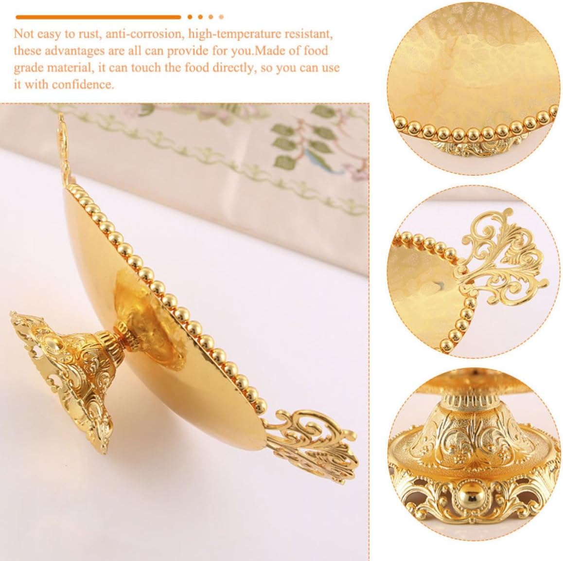 European Style Alloy Fruit Plate Candy Server for Weddings