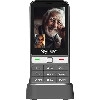 simvalley MOBILE Seniors Smartphone 4G Senior Mobile Phone Touch Display Whatsapp SOS Function GPS Android Senior Mobile Phone with WhatsApp Smartphone with SD