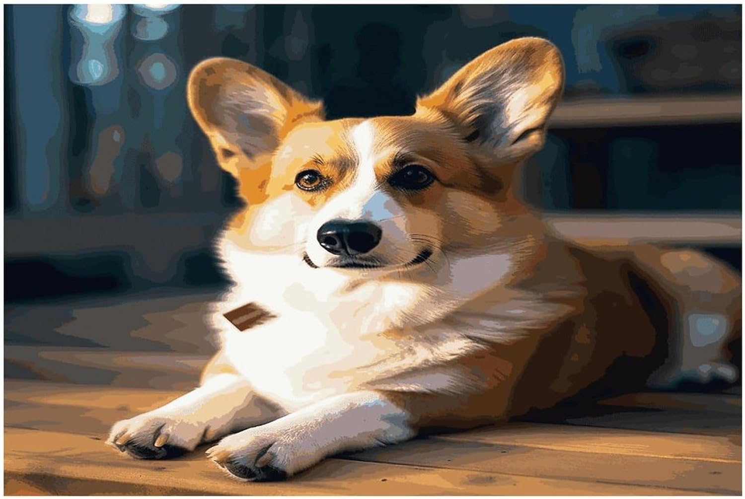 Smart Corgi Placemats Heat-Resistant Washable Place Mats Anti Slip Dining Table Place Mats Wipeable Dining Table Mats Kitchen Decoration Placemats 17.7’’×11.8’’