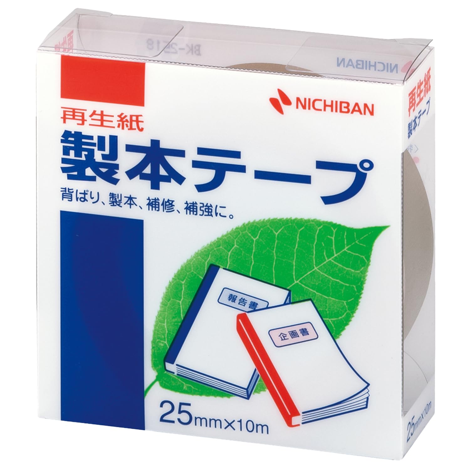 Nichiban BK-2518 Binding Tape, 1.0 inches (25 mm) x 32.8 ft (10 m) Roll, Brown