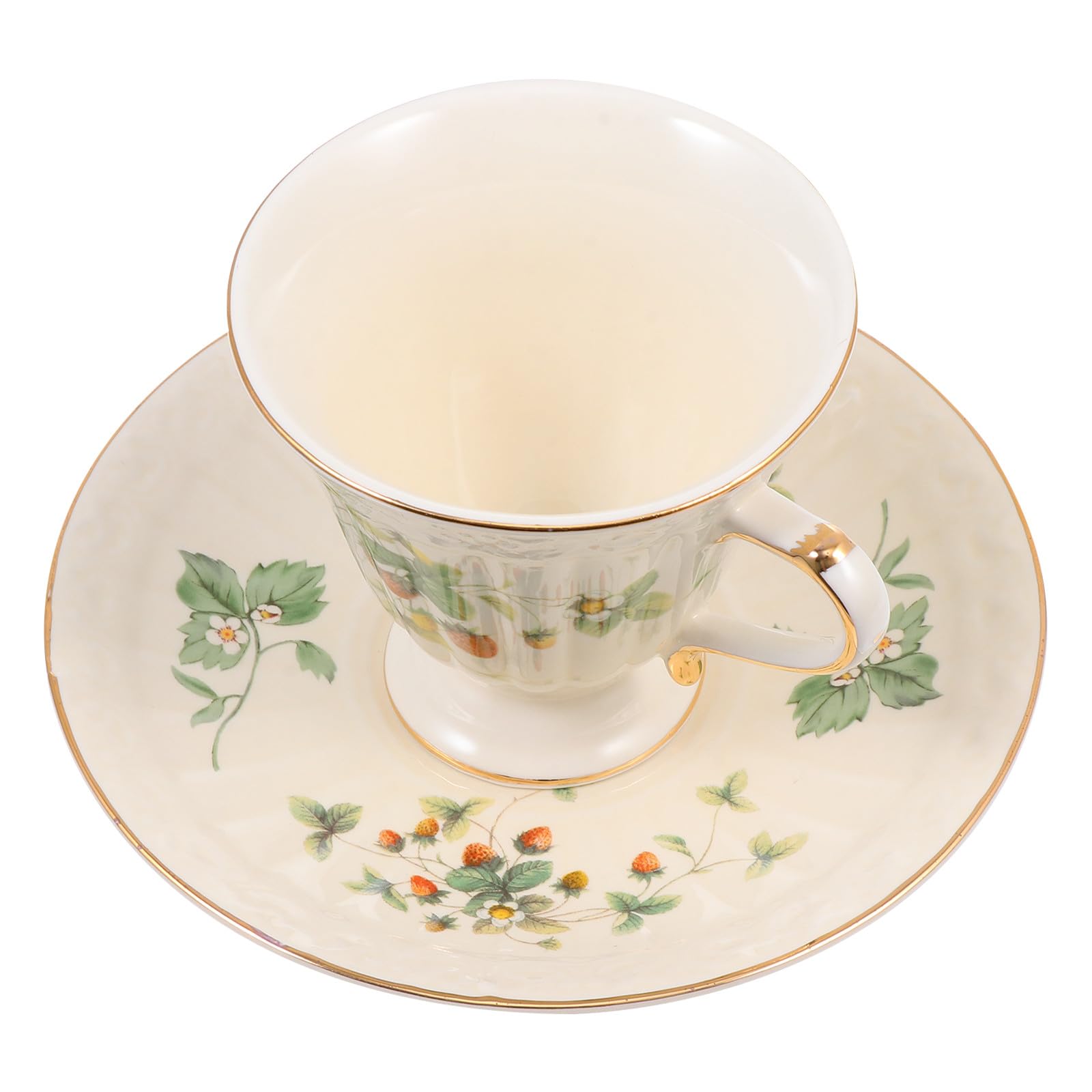 Vintage Keramik Kaffeetassen Satz mit Untertasse Europäischer Stil 1 Satz Hitzebeständig Geeignet für Zuhause und Büro Elegantes Retro Design