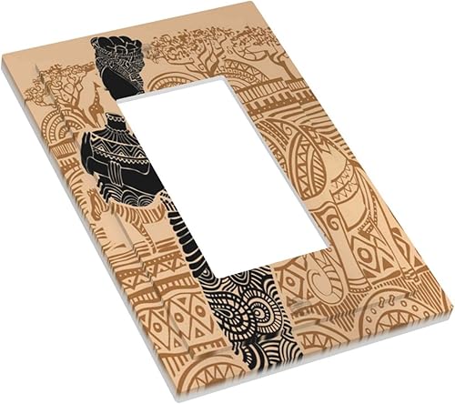 Miniatura 3 de Cubierta de interruptor de luz de 1 cuadrilla, placa de pared basculante individual, receptáculo de elefantes cebra, receptáculo GFCI para niña