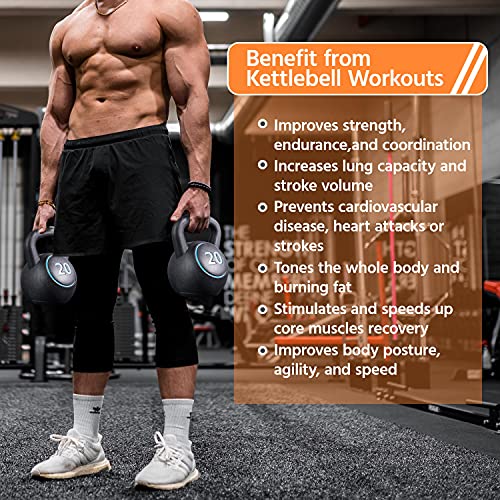 Yaheetech Kettlebell Sets 4 Piece Strength Training KettleBells Weight Set 5lb, 10lb, 15lb, 20lb Kettle Bell for Women & Men for Full Body Workout & Exercise Fitness - Thumbnail 5