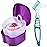 KISEER Purple Denture Bath Case Cup Box Holder Storage Container with Denture Cleaner Brush Strainer Basket for Travel Cleaning