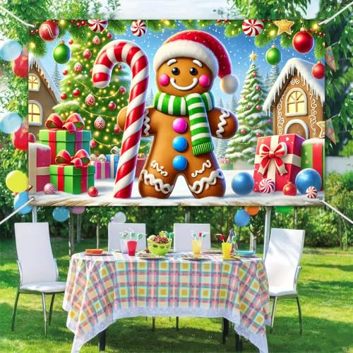 Banner navideño BlissYard 71x43 pulgadas fondo festivo miniatura 6