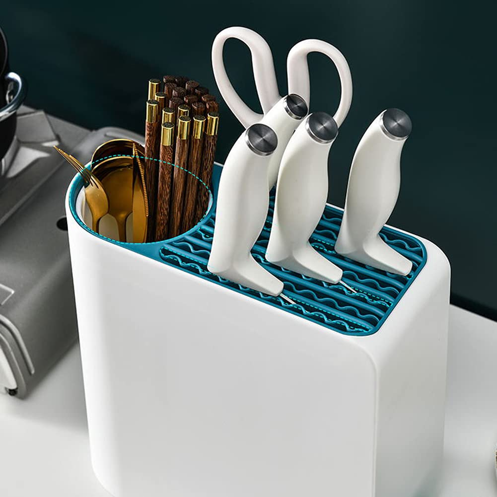 Bloque de cuchillos universal con Estantería utensilios - Portacuchillos de desinfección - Caja de esterilización UV-Almacenamiento de cocina