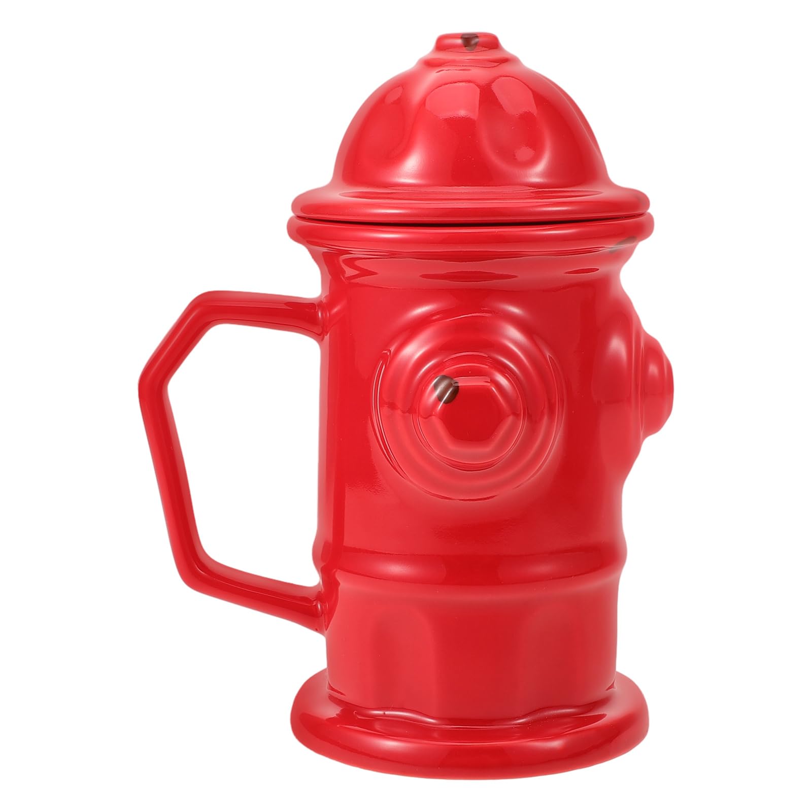 LALAFINA Feuerwehr Tasse aus Keramik 400ml mit Großem Henkel Eleganter Trinkbecher in Feuerwehrhydrant Form Vielseitig für Büro und Zuhause Geeignet