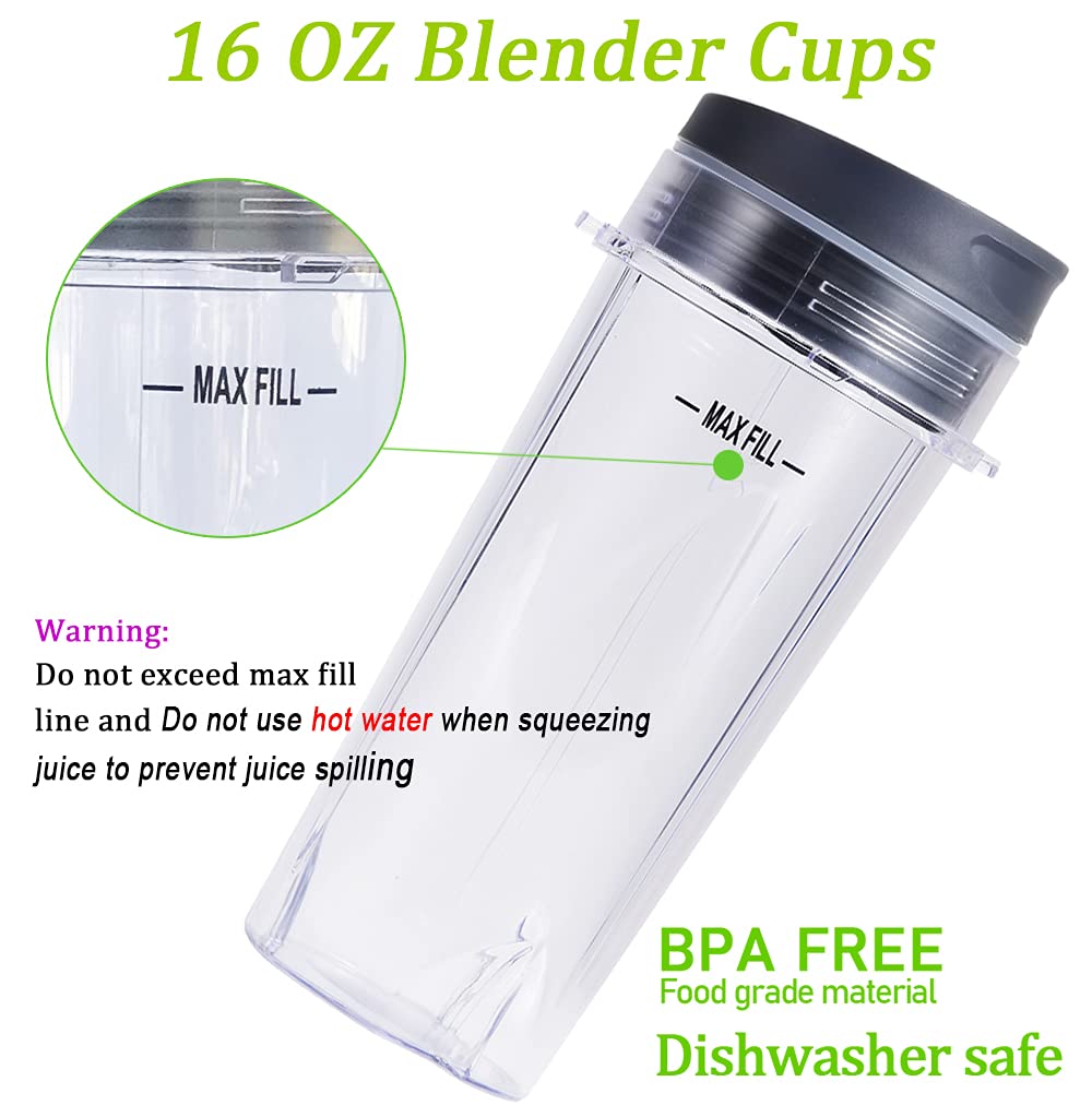 Części zamienne do Nutri Ninja, 6-płetwowy blender męski zestaw ostrzy i kubków do blendera BL660 BL770 BL780 BL740 itp. (6-pak)