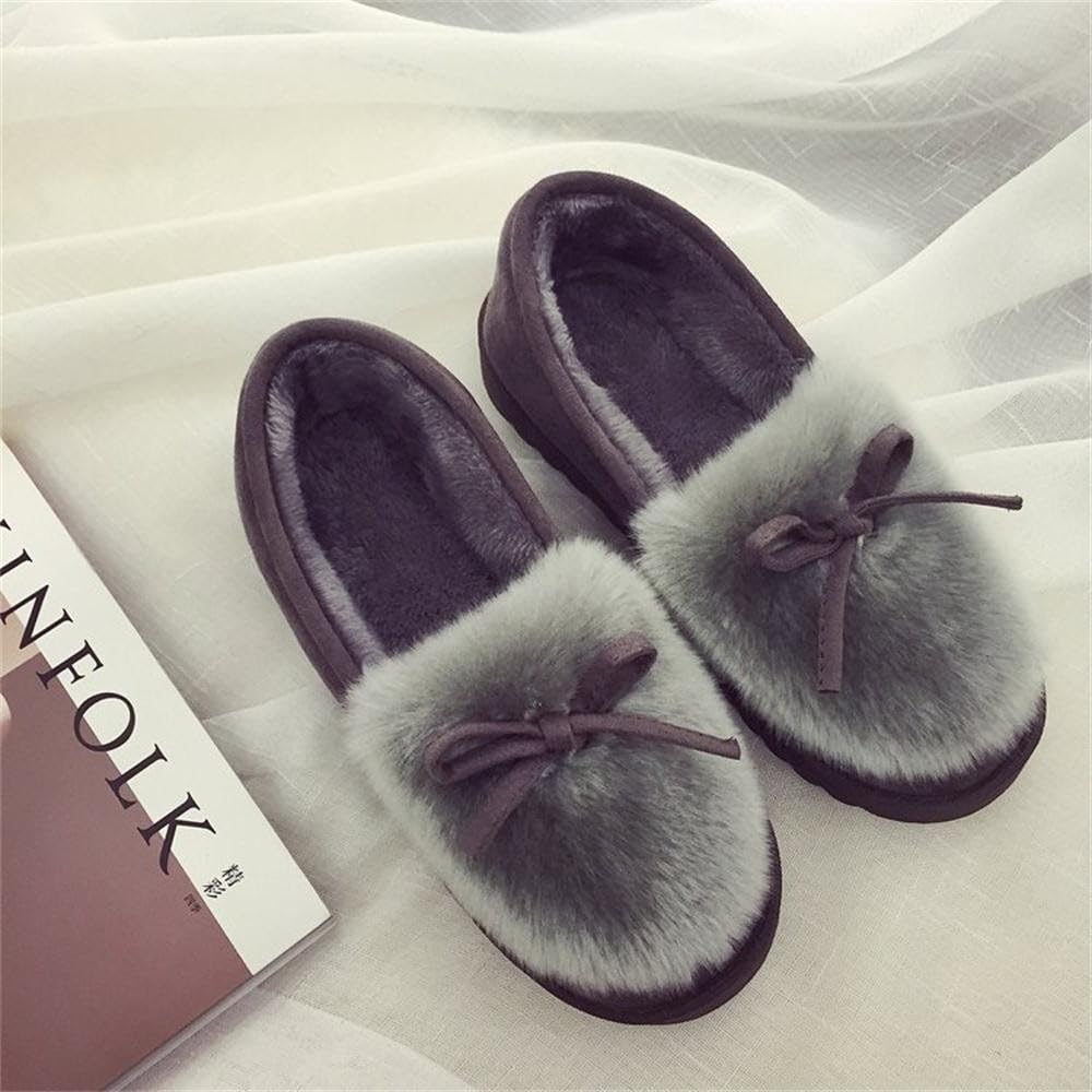 Pantofole da Donna Inverno All'aperto Caldo Peluche Morbido Impermeabile Ecopelliccia per la casa con Pantofole Mocassini