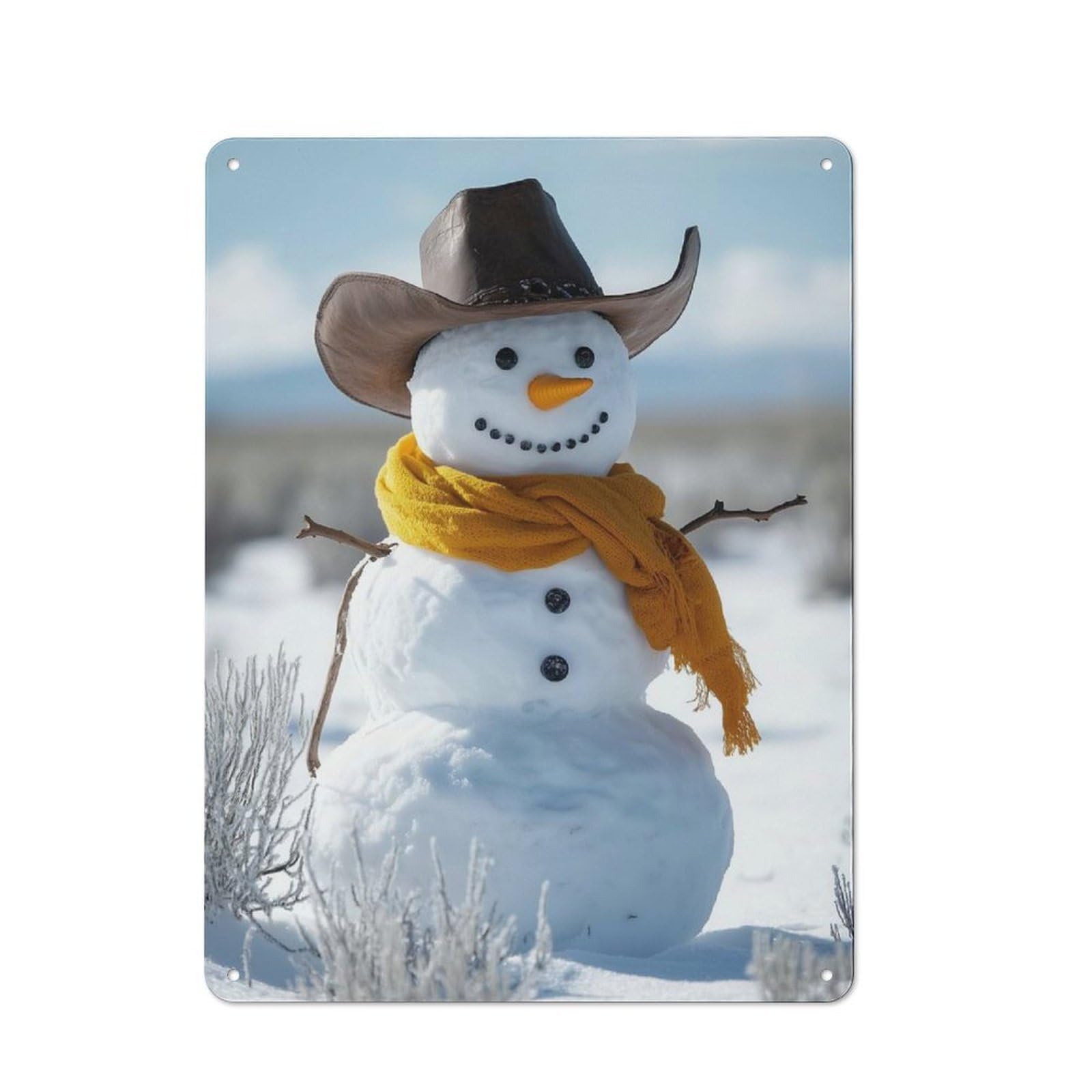 Junmoney Cowboy Snowman For Café Or Restaurant, Vintage Metal Sign 40X30cm, For Vintage Wall Decor Fans, For Cafés, Pubs And Restaurants
