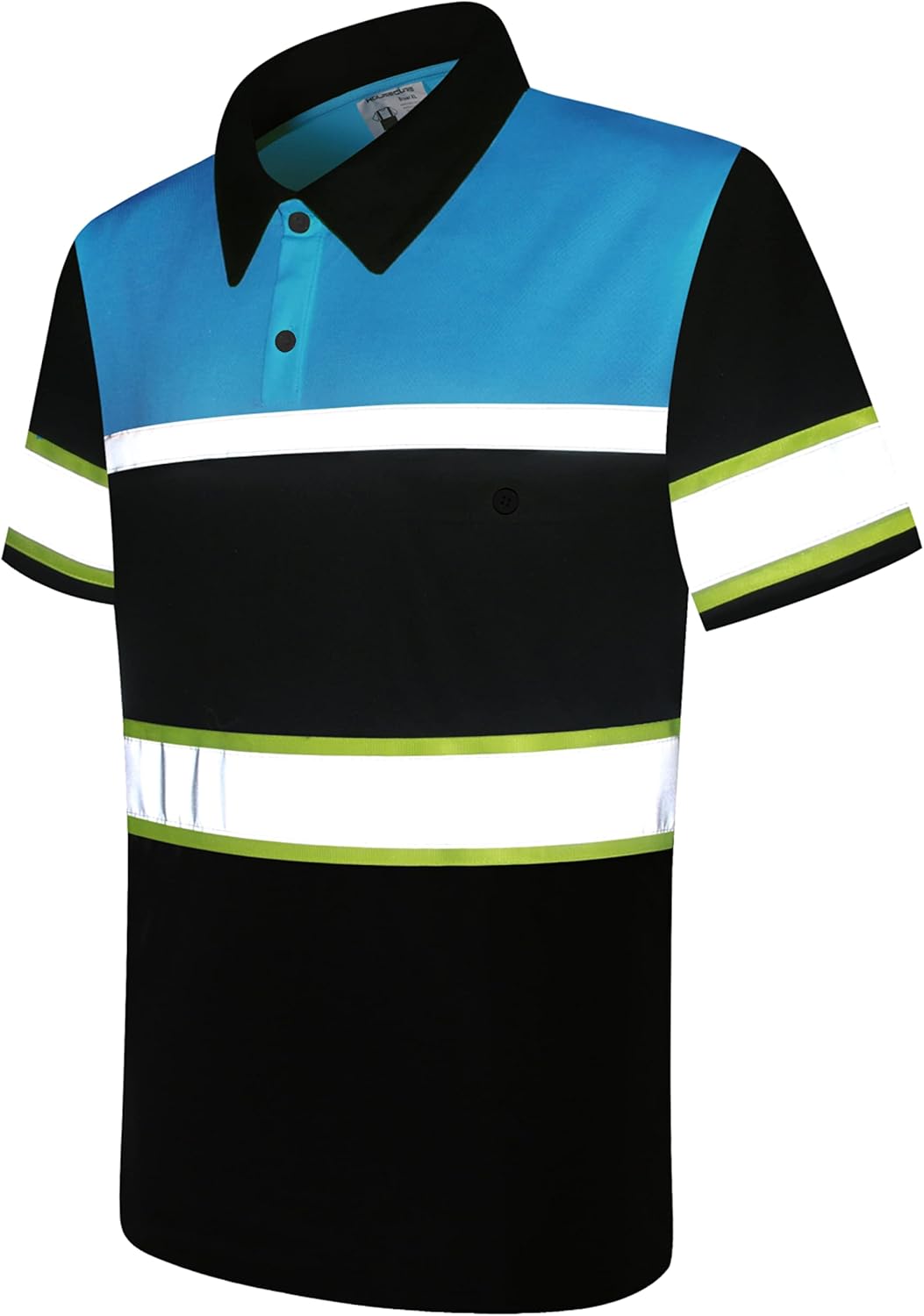 Safety Shirts for Men,High Reflective Men Polo Shirts with Pocket,Short Sleeve Workwear Breathable - Image 3