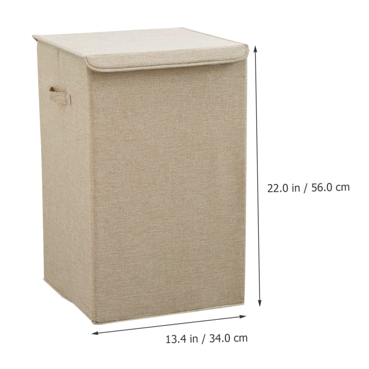 Cabilock Cesto Portabiancheria Beige Coperchio, Lavabile e Portatile, Capacità Media per Piccoli Spazi tra Lavatrice e Asciugatrice