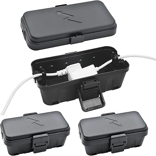 Miniatura 1 de Hrensaw 3 cajas de conexión eléctrica pequeña resistente a la intemperie (interior de 5.5 x 3 x 2.2 pulgadas), caja eléctrica para exteriores,