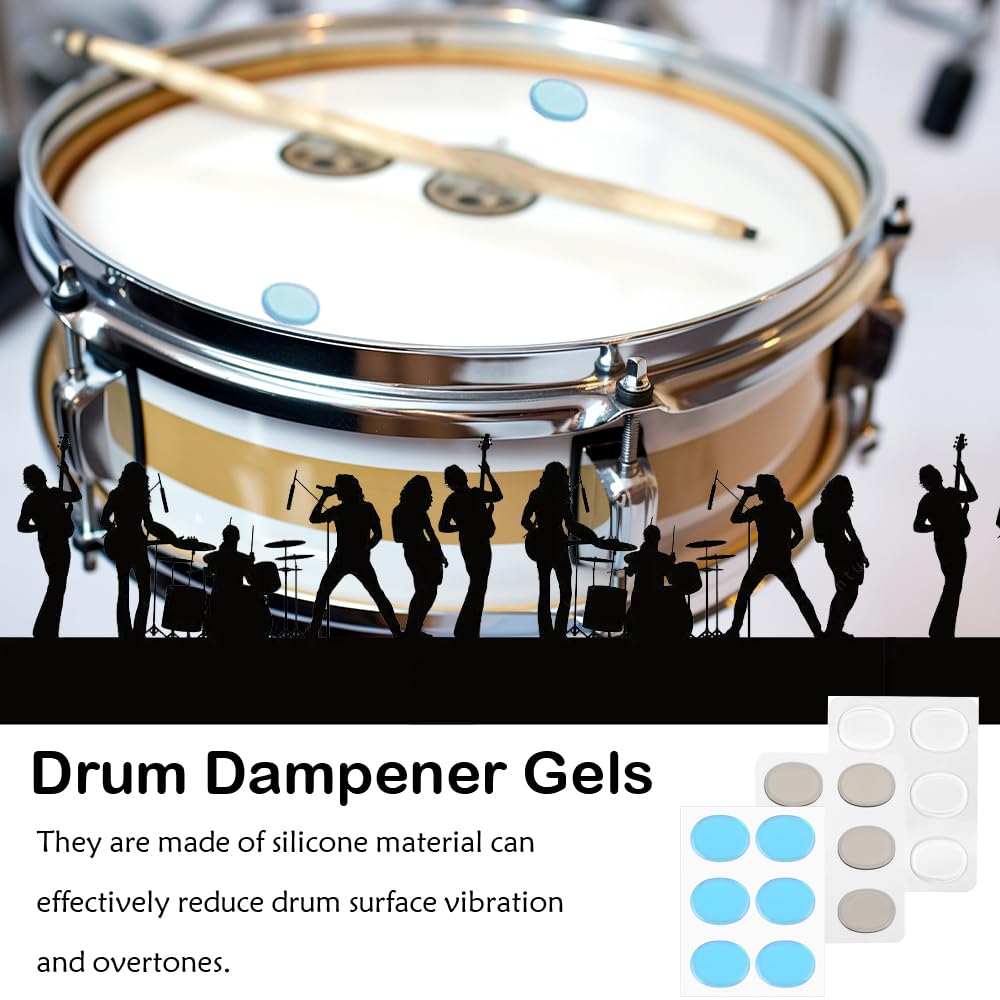 18 PCS Moon Gel for Drums Soft Drum Dampener Gels Sticky Silicone Gel Mute Pads Drum Sound Dampening Muffler Pads for Drums Cymbals Tone Control - Image 4