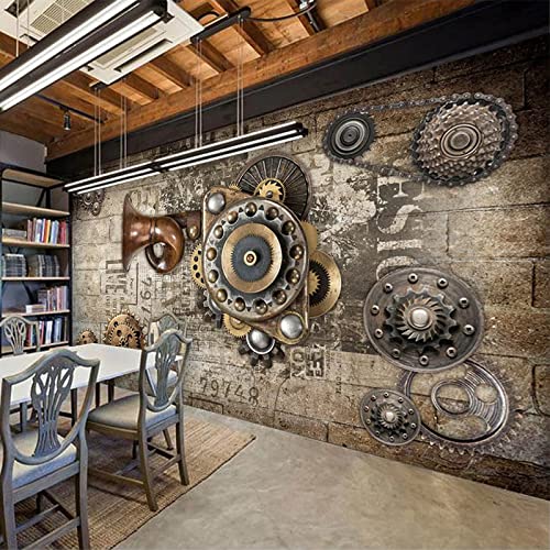 Papier peint brique rétro panoramique mural restaurant 3D