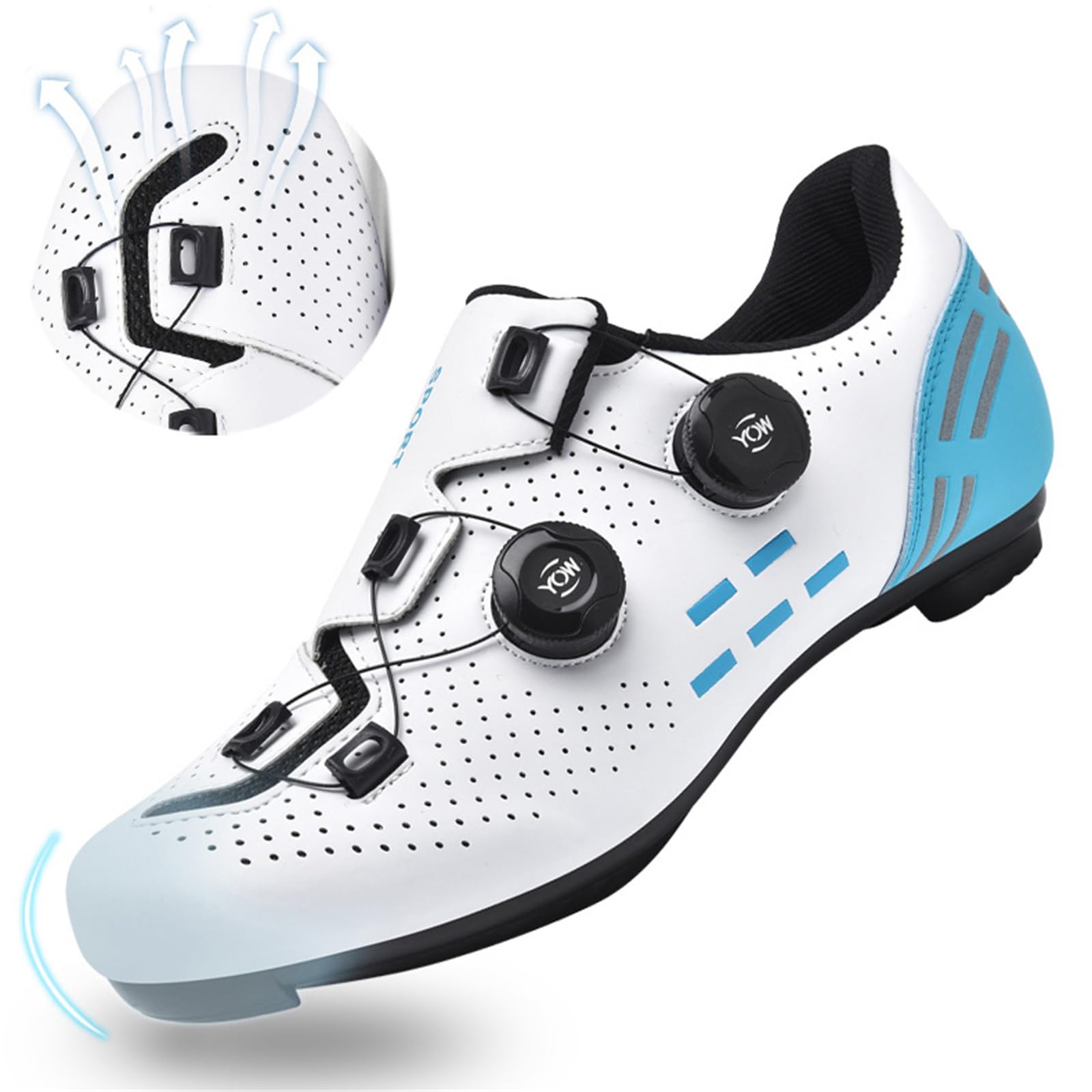 JiuQing Scarpe da Ciclismo da Uomo Compatibili con Le Tacchette Peloton SPD Delta per Bici da Strada per Interni Ed Esterni