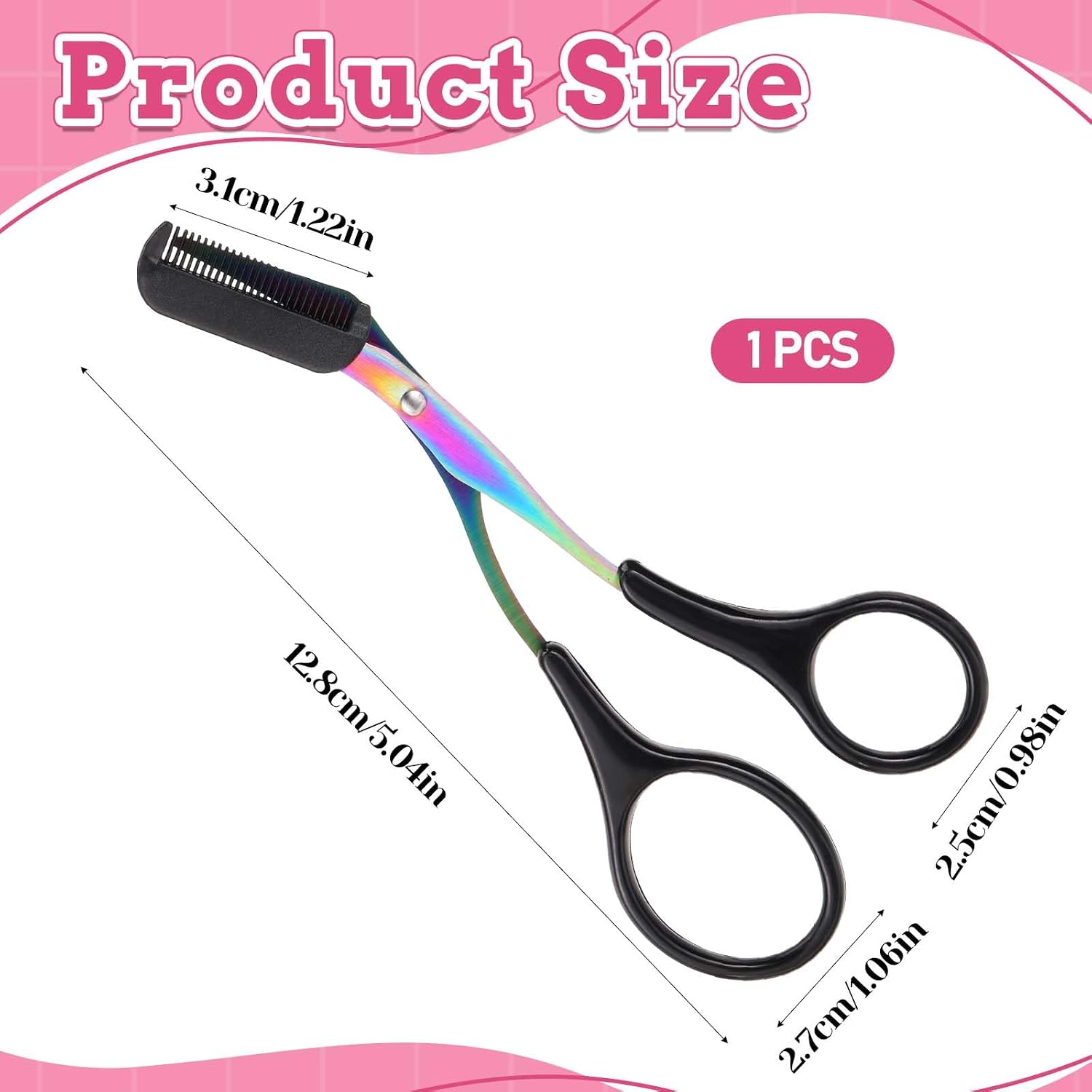 Stainless Steel Precision Eyebrow Cutter Hair Removal | Eyebrow Trimmer Scissors with Combs, 2-in-1 Professional Eyebrow Scissors, Tool for Women and Men