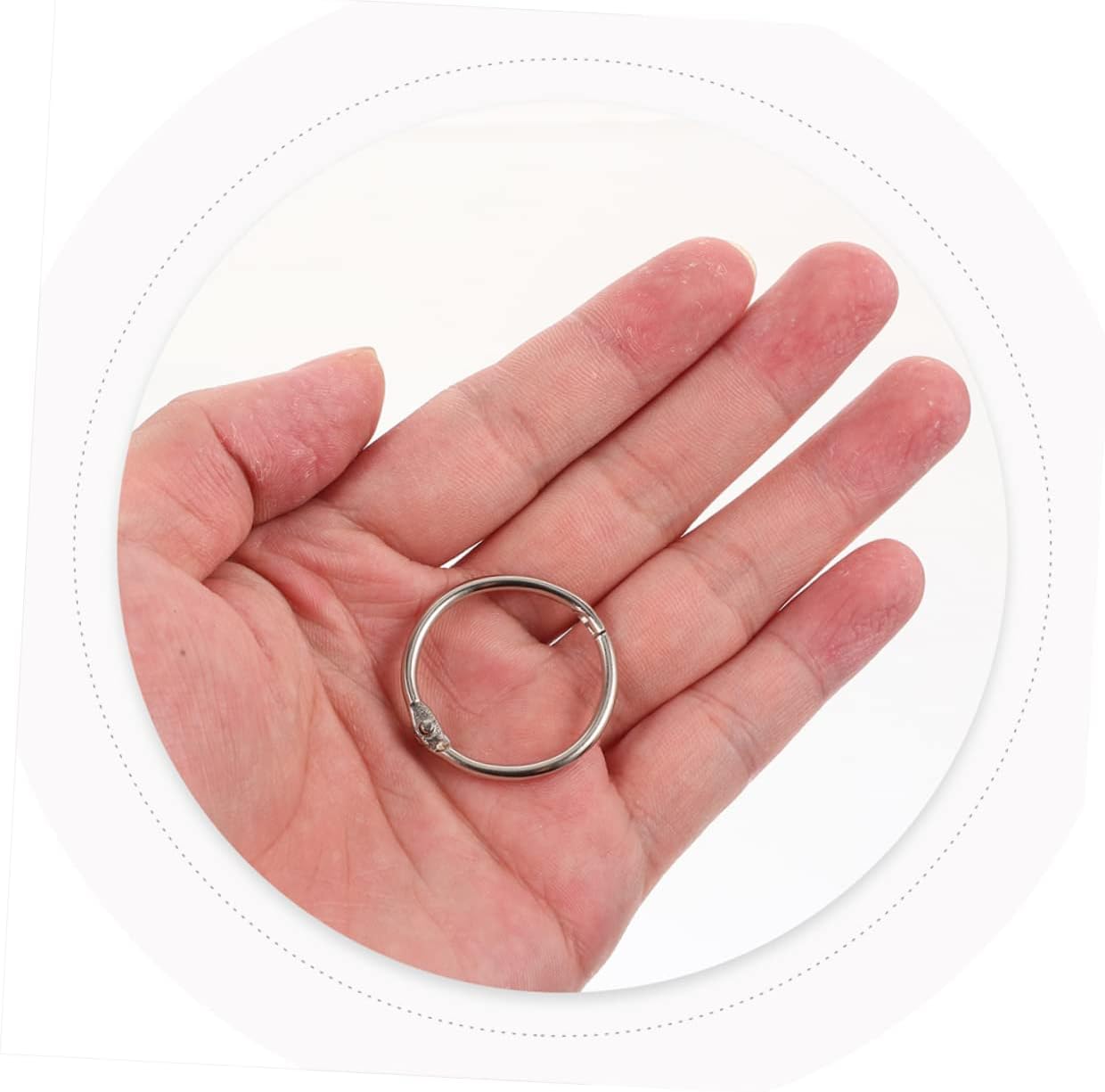 Silver Metal Binder Rings 60pcs for Loose Leaf Paper Home School image 3
