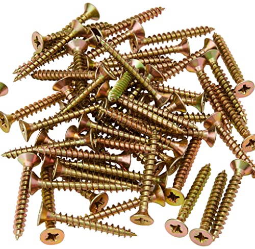 ForgeFix Multi-Purpose Single Thread Screws | 5.0 x 40mm | Zinc Yellow Passivated | Box 200