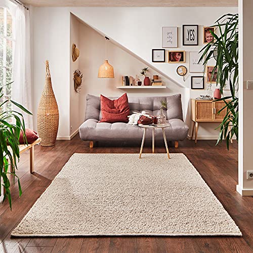 Steffensmeier Handweb Teppich Waldsee | Wolle (Schurwolle),Natur, handgewebt, Wohnzimmer Schlafzimmer Größe: 250x300 cm