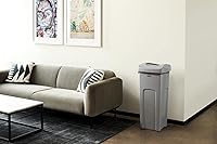 Vista 2 de Rubbermaid Commercial Products Square Trash/Garbage Container with Untouchable Swing Top Lid, 23-Gallon, Gray, Perfect for