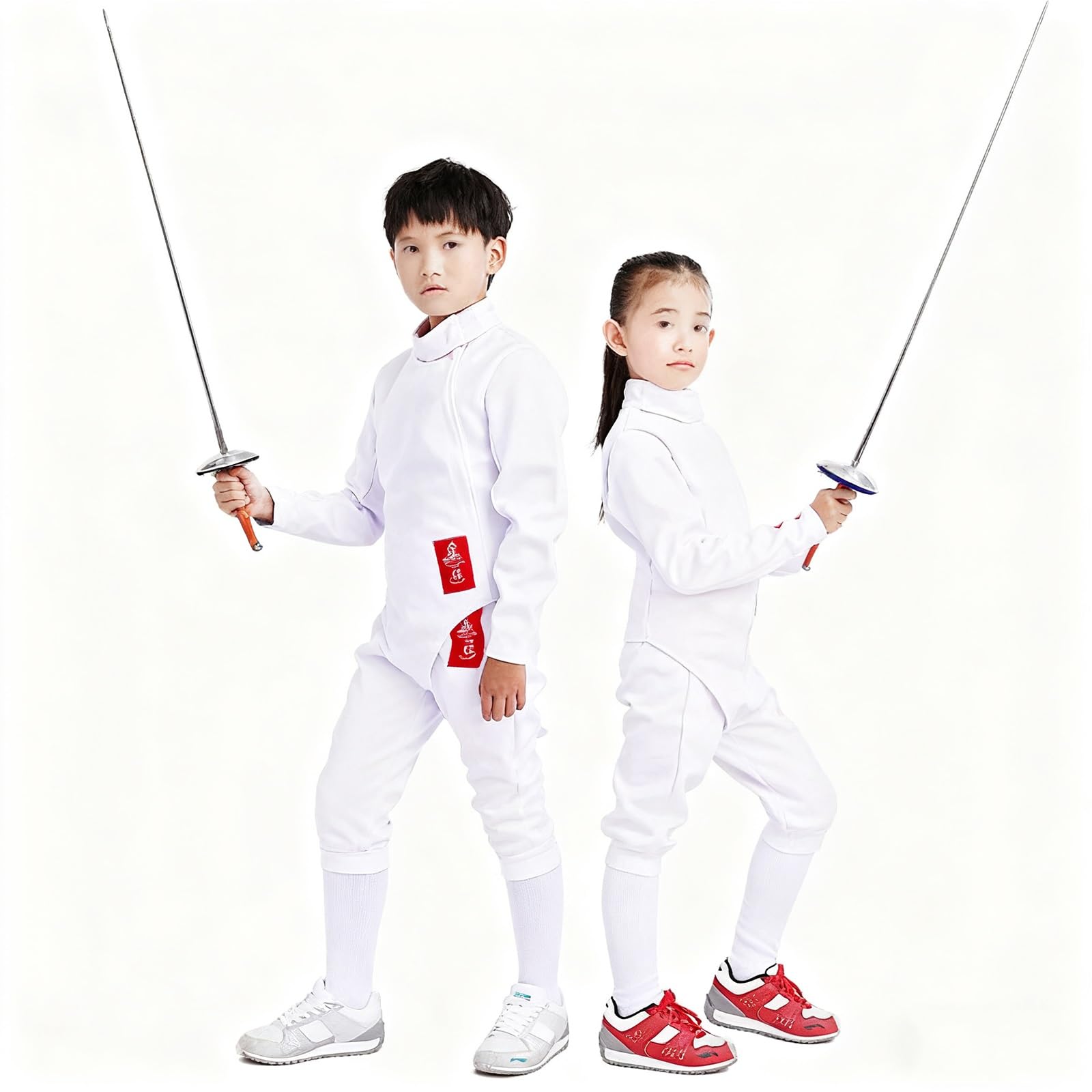 YEQING Traje de Esgrima 350N de 3 Piezas con Diseño Resistente y Flexible, Pantalón/Chaqueta/Chaleco para Zurdos, Ideal para el Entrenamiento Diario de Esgrimistas