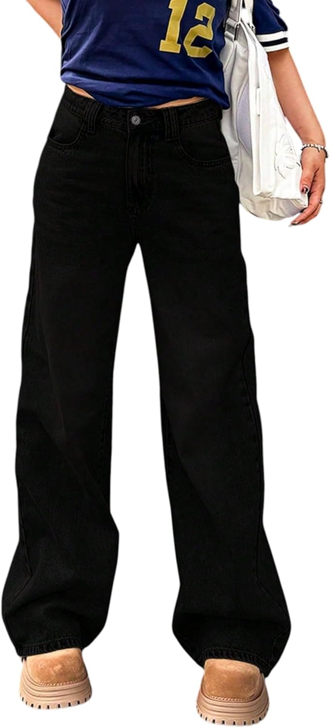 Jeans for Women Baggy Boyfriend Plus Size Sweatpants Casual Wide Leg Trendy Pants Relaxed fit Jeans