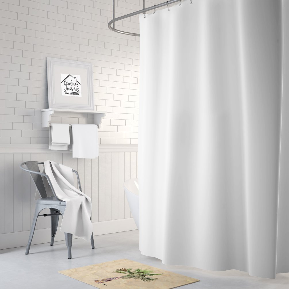 Caroline's Treasures 8480RUG Palm Tree Machine Washable Memory Foam Mat, Bathroom Rug, Non-Slip Bath Mat, Durable Thick Washable Rugs for Kitchen, Bathroom Quick Dry, Decorative Artwork,