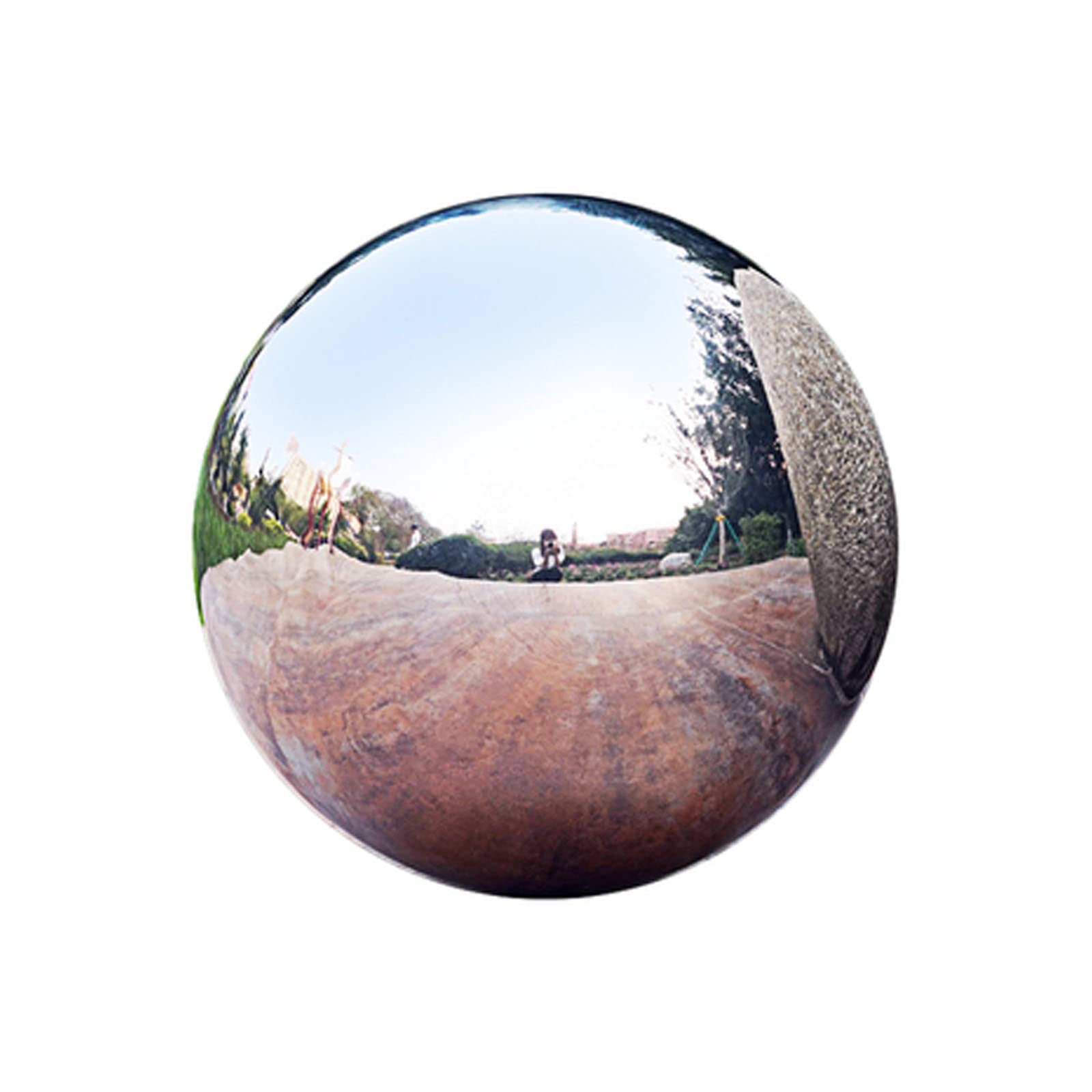ITTRUH Garden gazing ball,1 Pcs Hollow Ball Stainless Steel Gazing Decorative Mirror Balls Reflective Globe for Home Ornament Decorations,600mm Silver