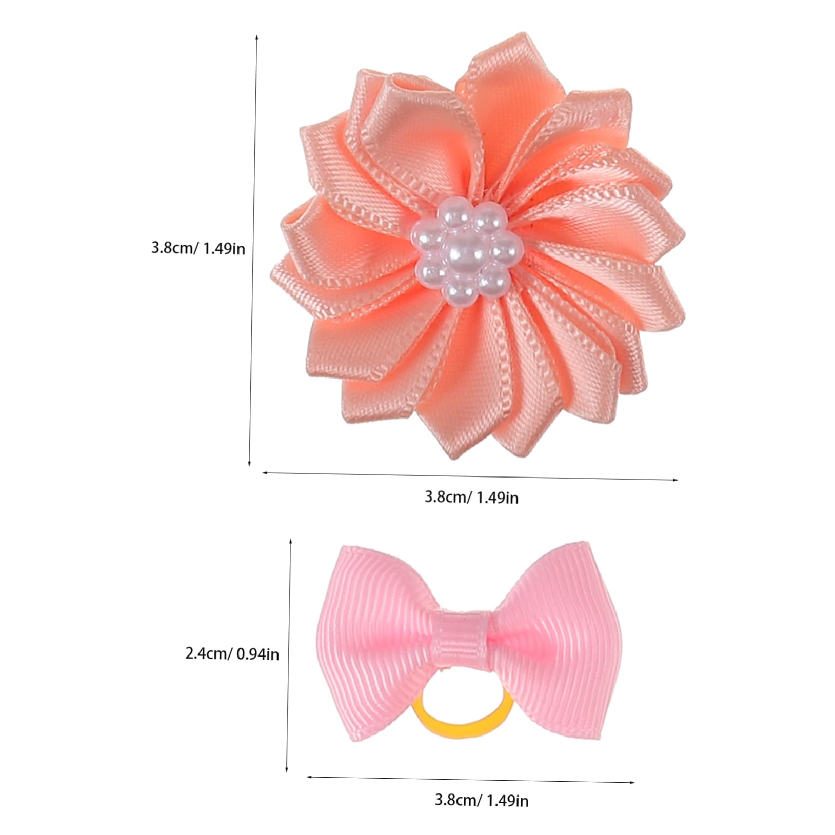 ROMISBABA 40Pcs Pet Hair Bows and Flower Hair Ties Soft Bands for Dogs and Cats Adorable Accessories for Furry Pets for Dress Up Parties and Photoshoots