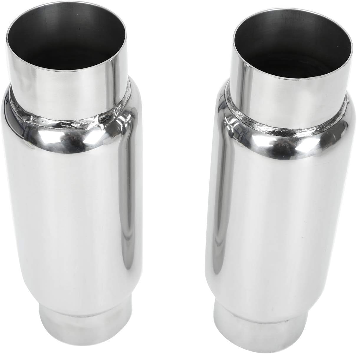 3" Inlet 3" Outlet Exhaust Muffler, Pair of 3 Inch Resonator Universal Stainless Steel Exhaust Muffler Resonator for Cars, 12" Overall Length