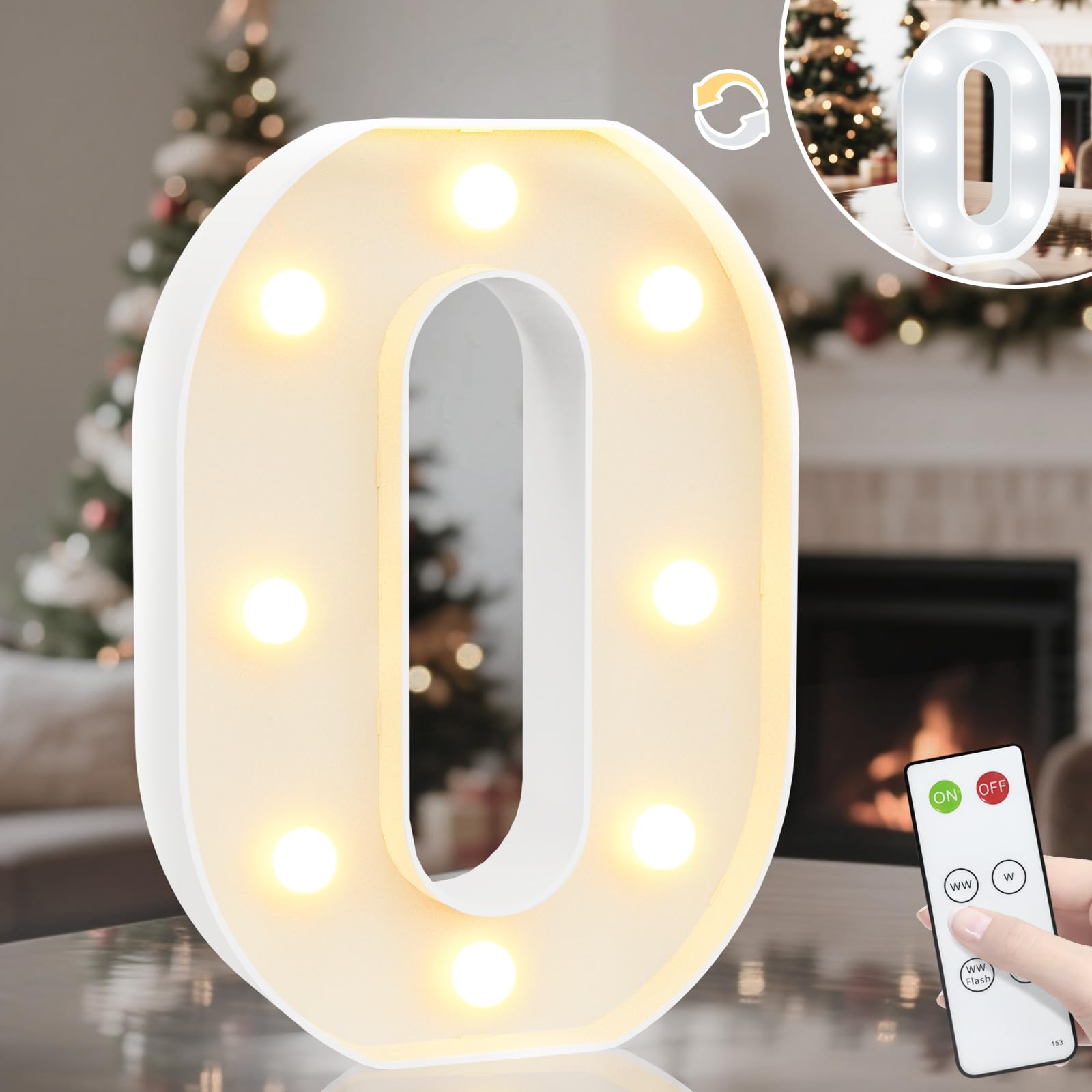 8.8" Decorative LED Light Up Numbers, Marquee Numbers Lights for 7th Birthday Decorations, Lighted Number Sign for Birthday Party Night Lights Wedding Anniversary Home Wall Decor, White Number 7 — view 49